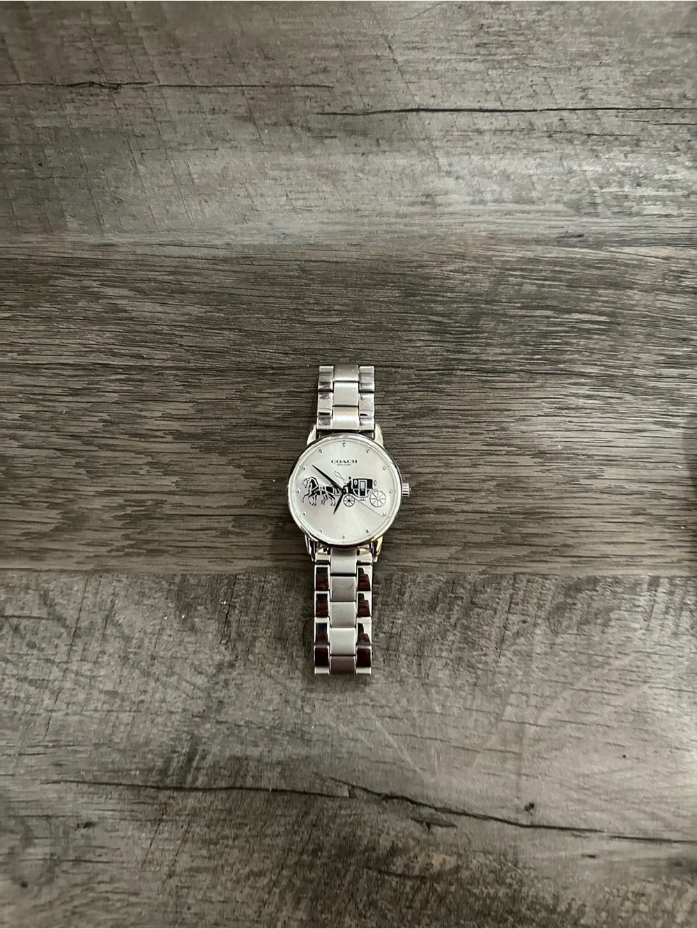 Coach Silver-tone Horse & Carriage Bracelet Watch